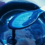 Bolivian Blue, acrylic painting, teal , blue , fluid art