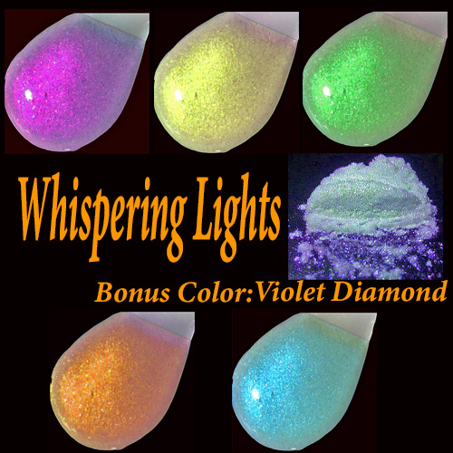 .. Whispering Lights BLING IT 30ml Jars, 6pc. set | Bonus Color Violet Diamond